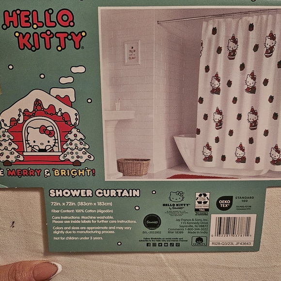 Hello Kitty Christmas Shower Curtain - Picture 3 of 3